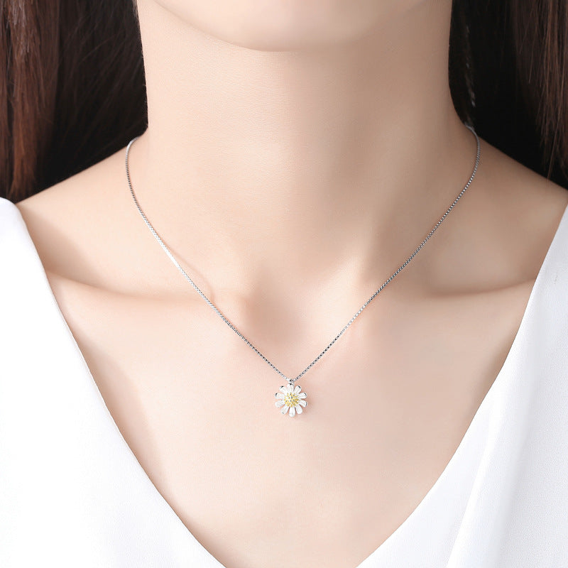 S925 Sterling Silver Sunflower Pendant