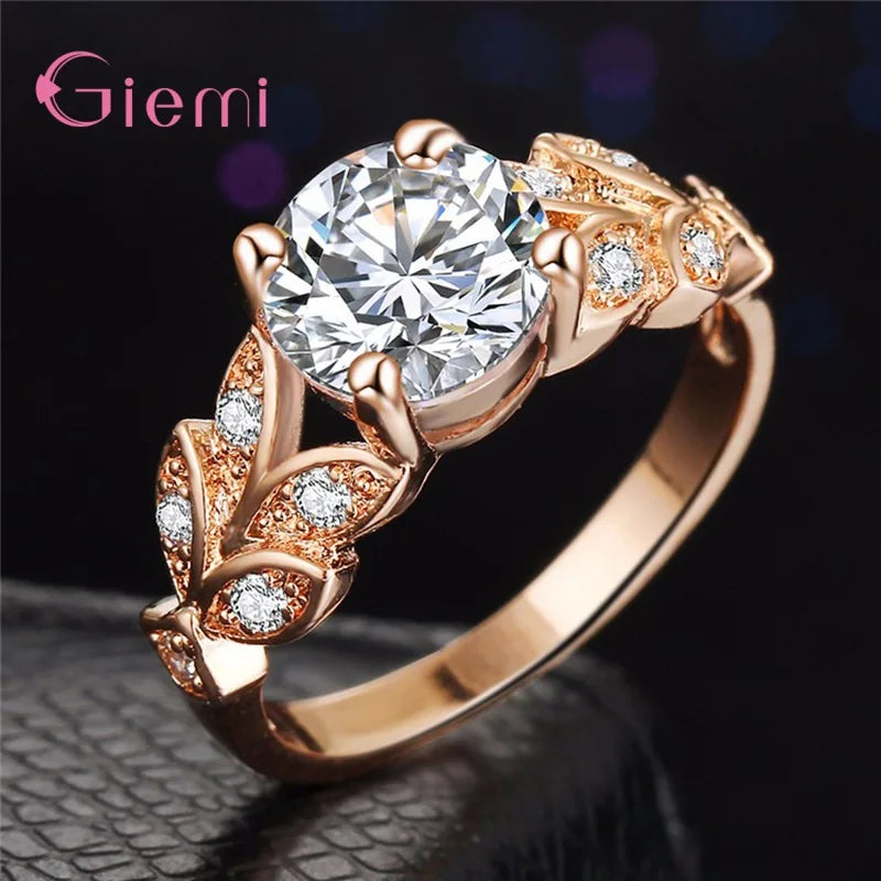 Top Sale 925 Sterling Silver Fashion CZ Rings for Women/Girls Good Quality Wedding/Engagement Party Jewelry