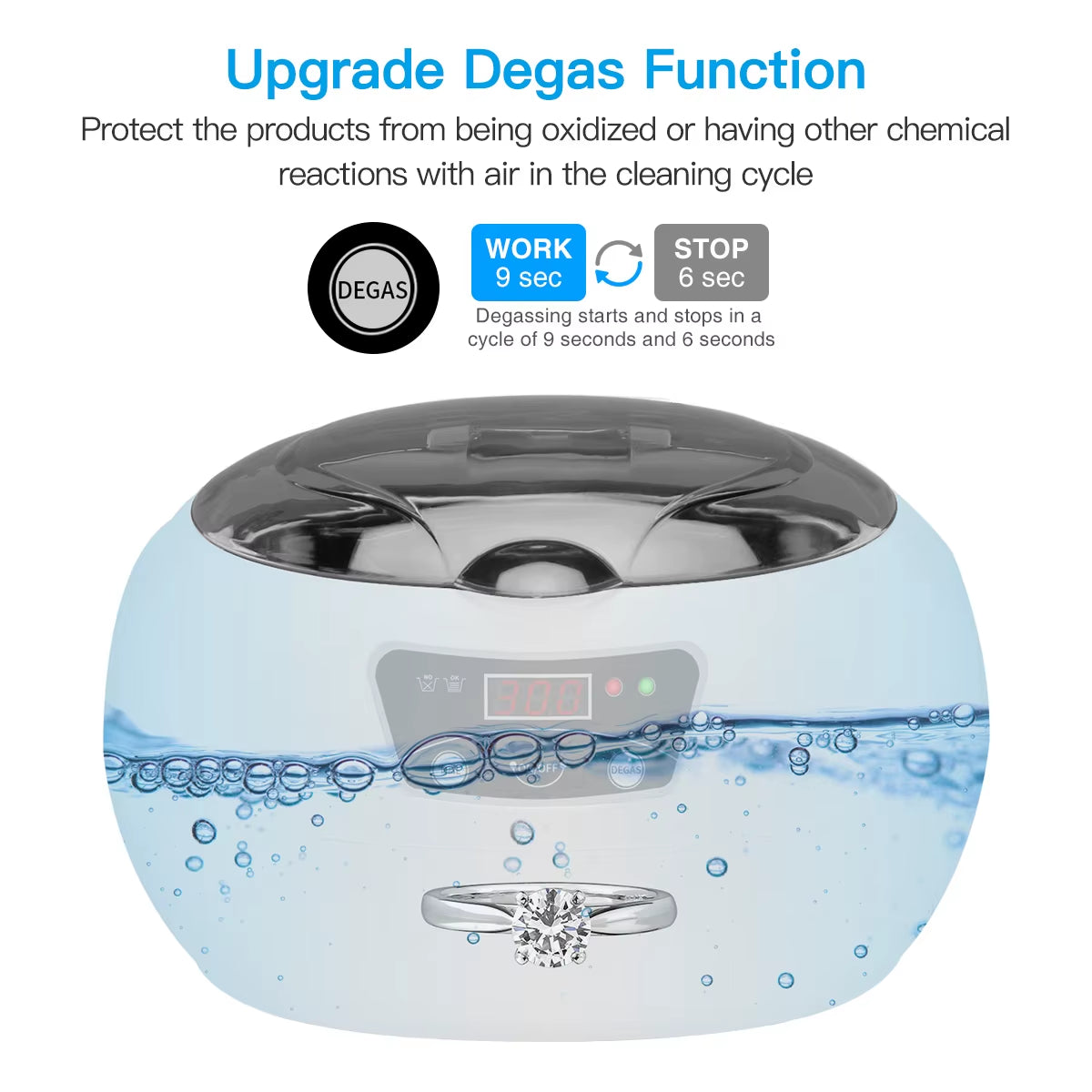 600Ml Ultrasonic Cleaner Wave Cleaning Jewellery Polishing Machine for Watches Home Appliances