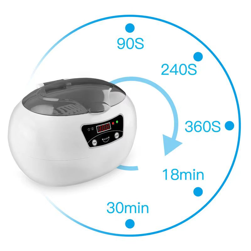 600Ml Ultrasonic Cleaner Wave Cleaning Jewellery Polishing Machine for Watches Home Appliances