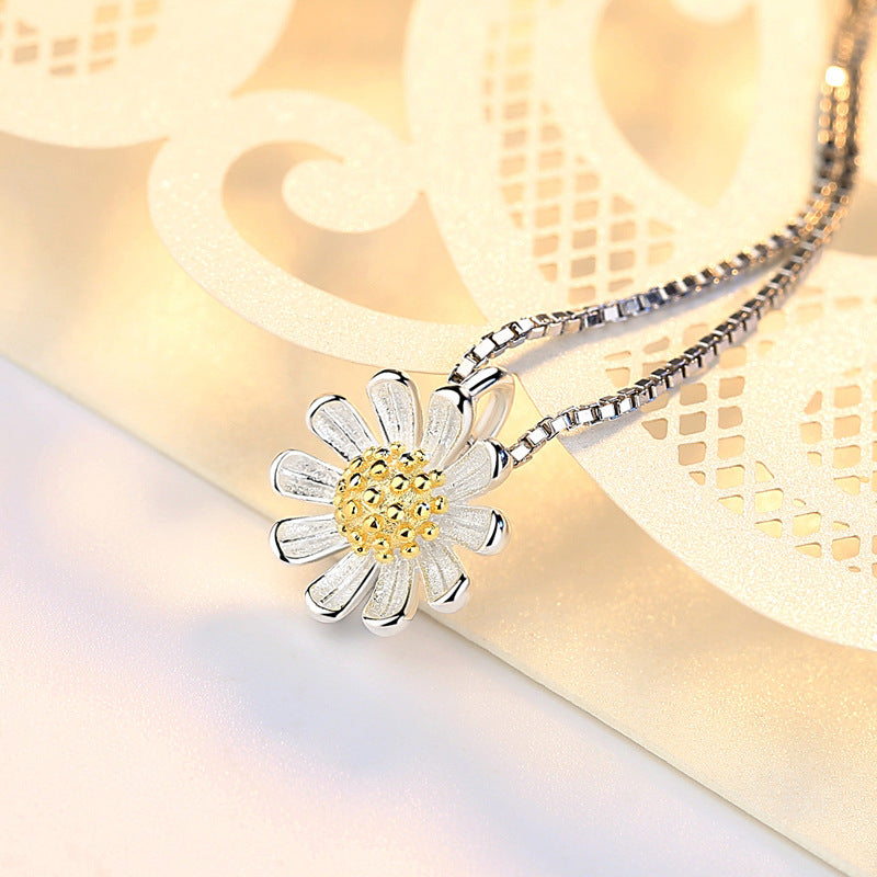 S925 Sterling Silver Sunflower Pendant