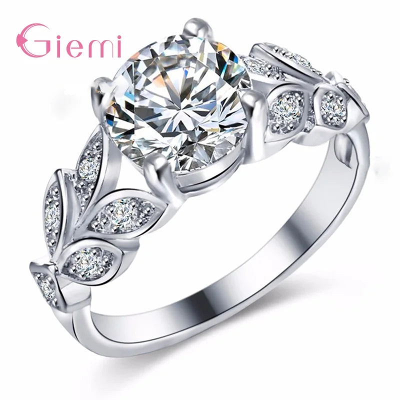 Top Sale 925 Sterling Silver Fashion CZ Rings for Women/Girls Good Quality Wedding/Engagement Party Jewelry