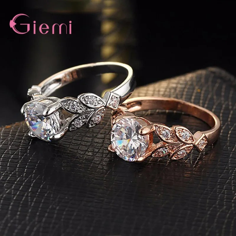 Top Sale 925 Sterling Silver Fashion CZ Rings for Women/Girls Good Quality Wedding/Engagement Party Jewelry