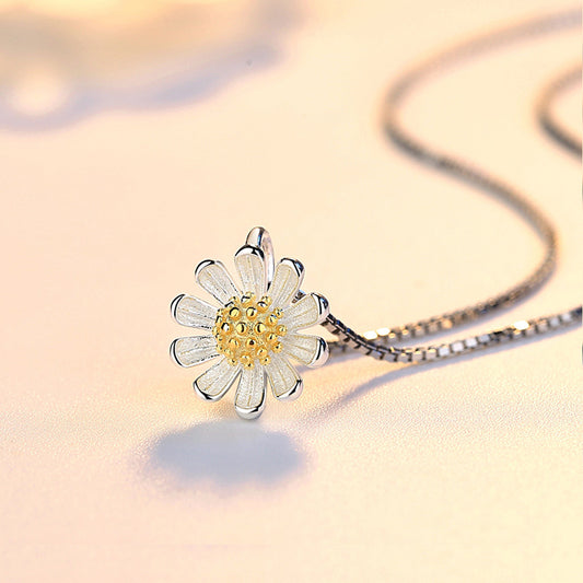 S925 Sterling Silver Sunflower Pendant