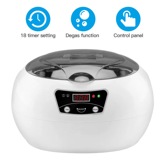 600Ml Ultrasonic Cleaner Wave Cleaning Jewellery Polishing Machine for Watches Home Appliances